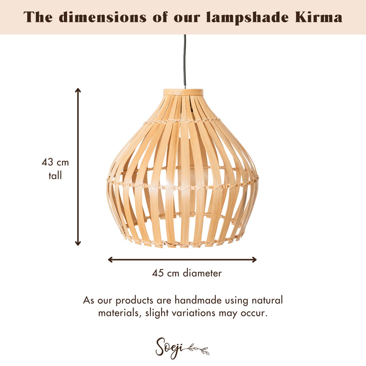 Baya Hanglamp Bamboe Klokvormig Ø45