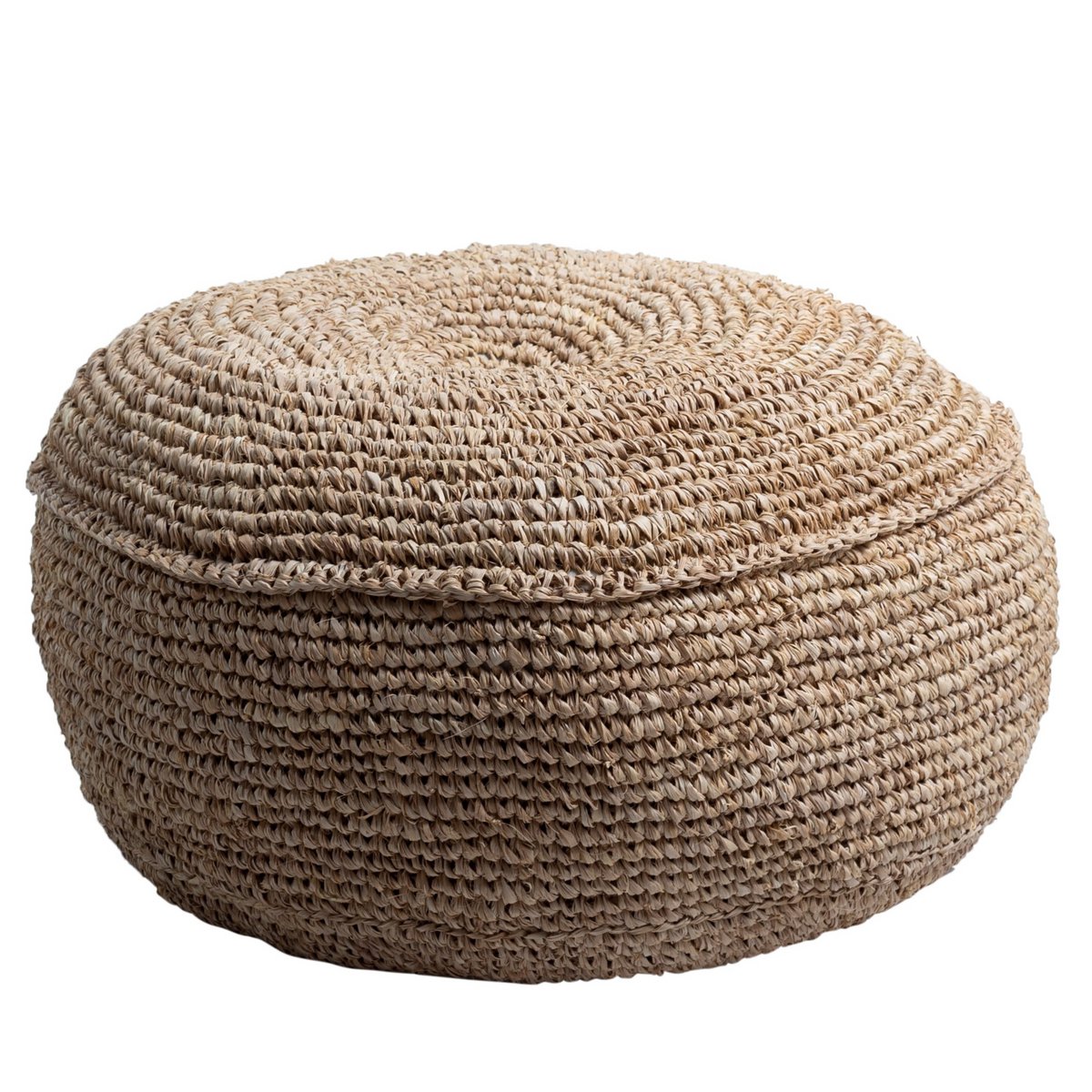 Eka Ronde Poef Zitzak  van Raffia 2 maten | Duurzaam & Uniek