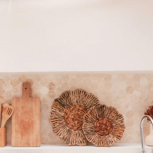 Bali Wanddecor | Decoratieve Schaal van Bananenvezel 2 maten