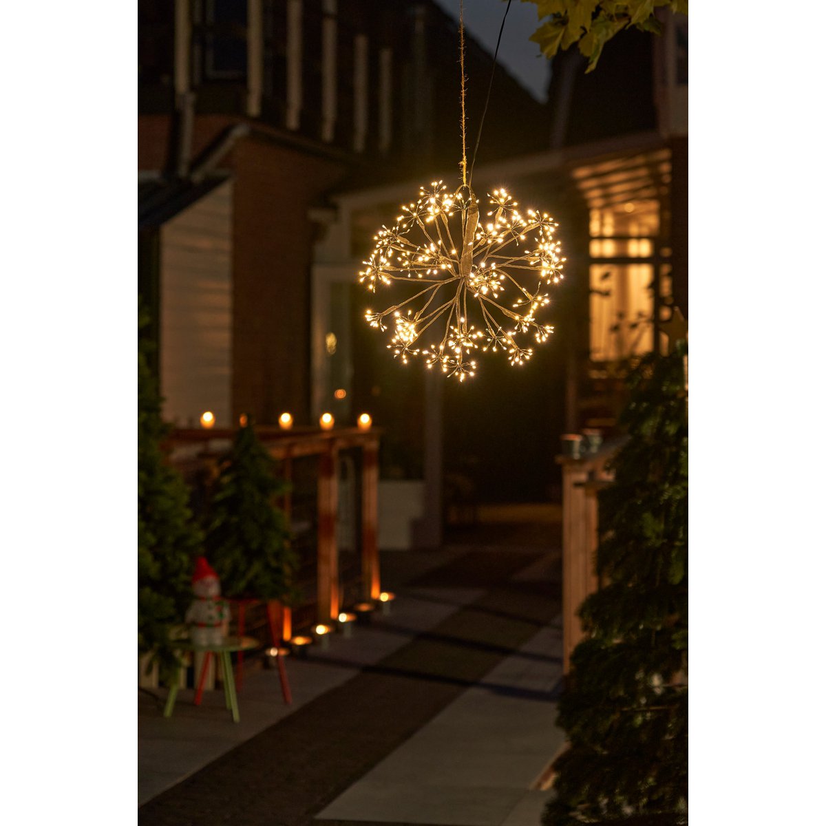 Ronde Bal met Warm Witte LED Lampjes Ø40 cm zwart Kerstverlichting